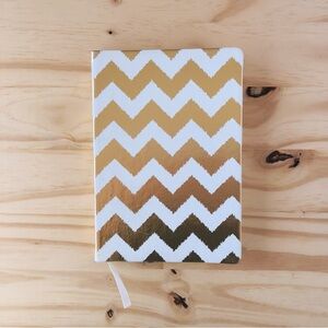 Gold and White Journal Chevron Striped Journal